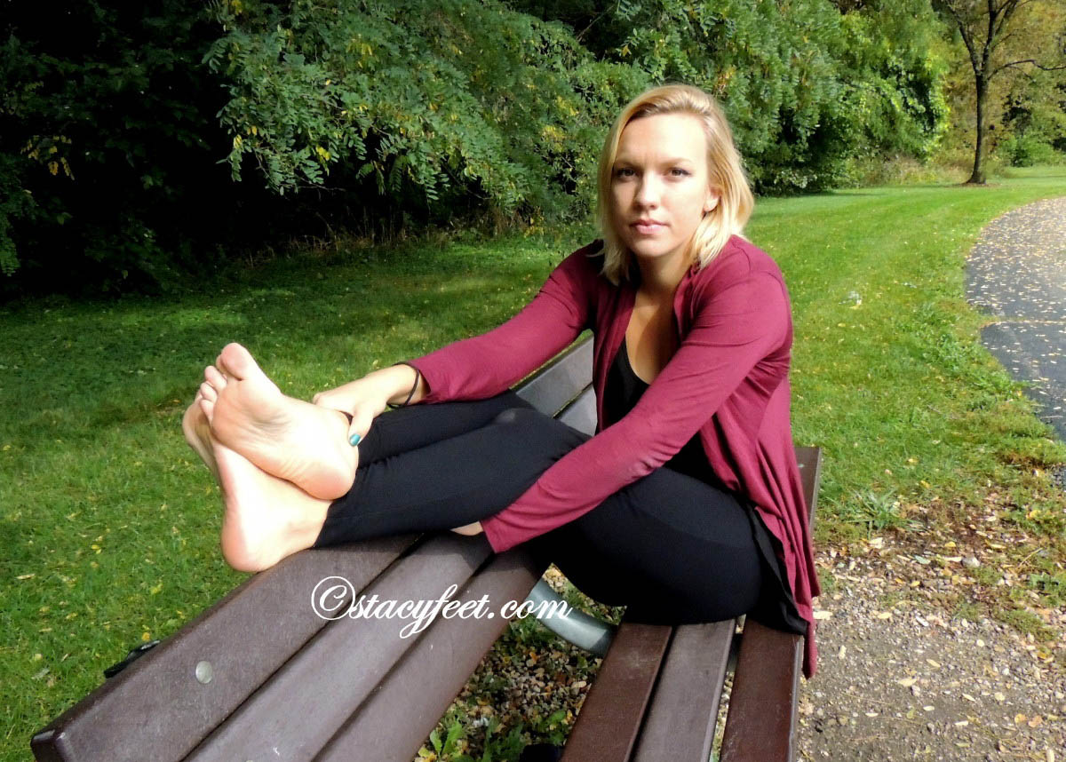 Beautiful Blonde Shows Her Soles In The Park Feet File Feet Porn